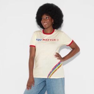 Target Pride XL White Rainbow Graphic Tee You Matter Gay Pride Positivity Ally